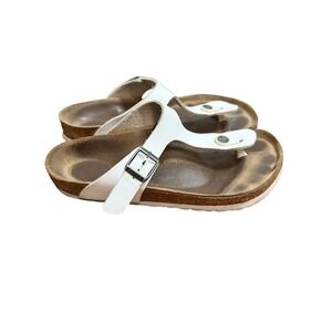 Birkenstock Gizeh White Birko-Flor Thong Sandals Womens 38 Regular Cork Footbed
